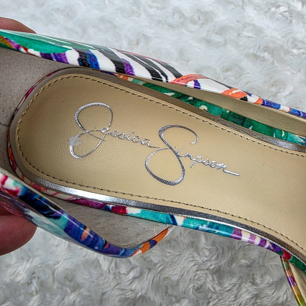 Jessica Simpson Floral d'Orsay Pump Heels Size 8.5 - Picture 8 of 10